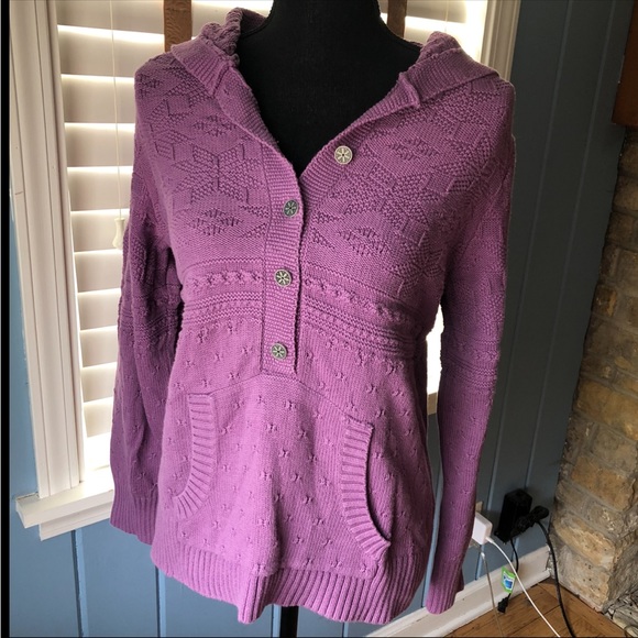 EUC VTG 90s / Y2K Quirky Retro Eclectic Knit Sweater Hoodie - Picture 3 of 11